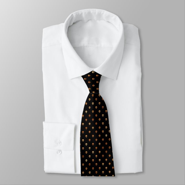 Black and Copper Halloween Neck Tie (Tied)