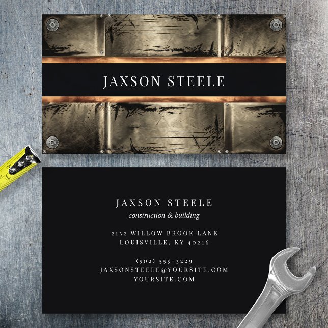 Black and Copper Industrial Business Card (Creator Uploaded)