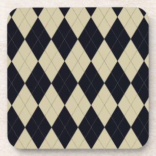 Black and Cream Argyle Coasters
