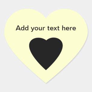 Black and Cream Love Heart Design. Sticker