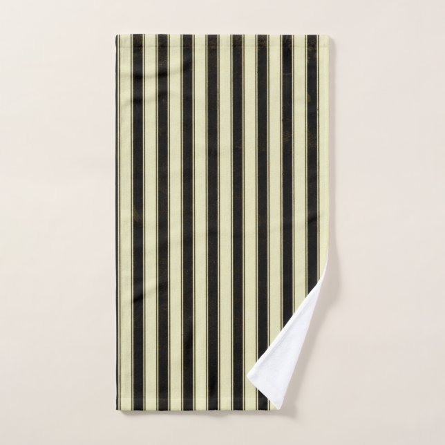 Black and Cream Pinstripe Wedding Elegant  Hand Towel (Hand Towel)