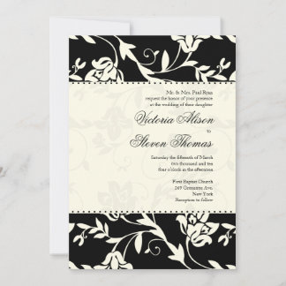 Black and Cream Wedding Invitation