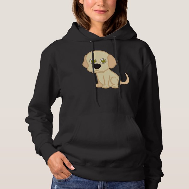Black And Cute Labrador Retriever Dog Hoodie (Front)