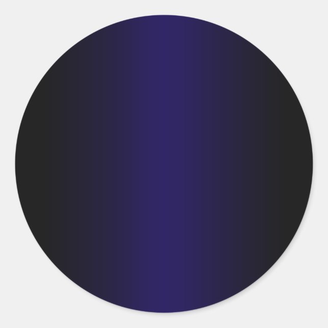Black and Dark Blue Gradient Blank Classic Round Sticker (Front)