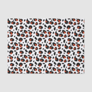 Black and Dark Orange Animal Print Tissue Paper