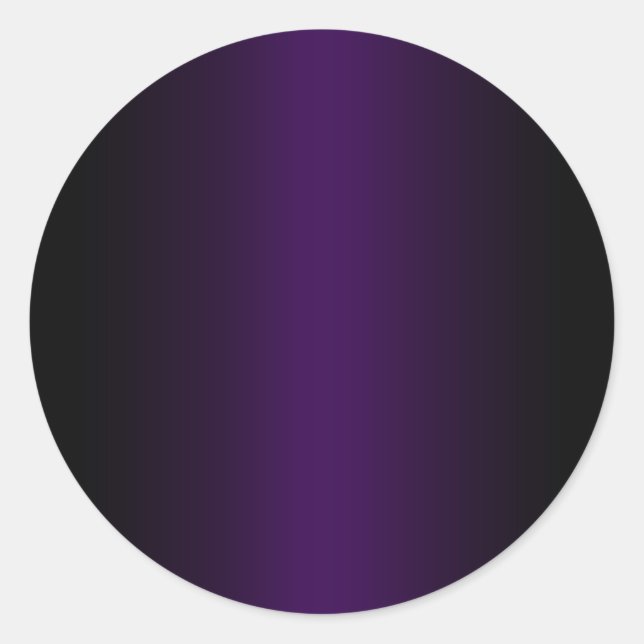 Black and Dark Purple Gradient Blank Classic Round Sticker (Front)