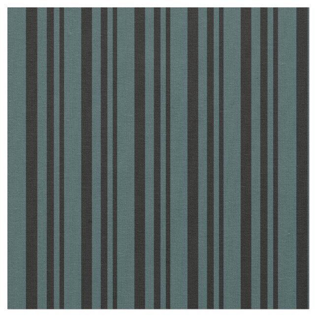 Black and Dark Slate Grey Pattern of Stripes Fabric (Close Up)