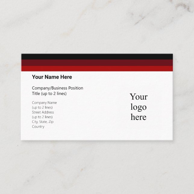 Black and Deep Reds Logo Standard Business Card (Front)