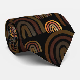 Black And Earthy Rainbow Watercolor Pattern Tie