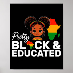 Black and educated girl kids black history month poster