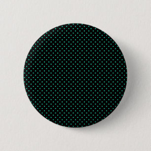 Black And Emerald Green Small Polka Dots Pattern 6 Cm Round Badge