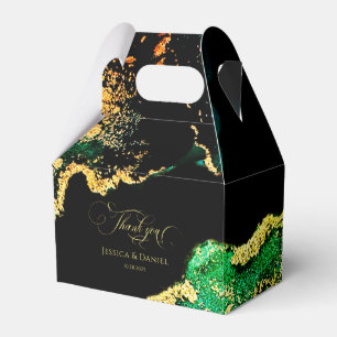 Black and Emerald Green Wedding Favour Box