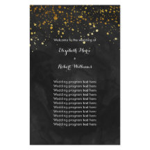 Black and Faux Gold Glitter