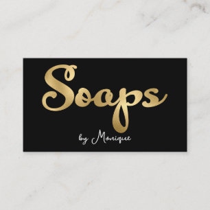 Black and Faux Gold Soaps Business Card