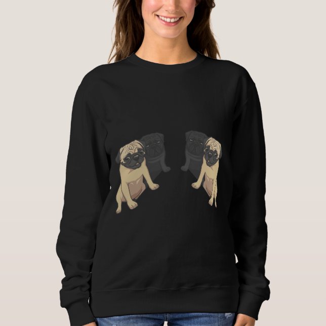 Black and Fawn Pugs Pattern Classic T-Shirt 160 Sweatshirt (Front)