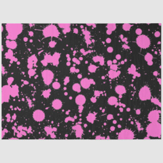 Black and Fuschia Splatter Paint Art Tissue Paper