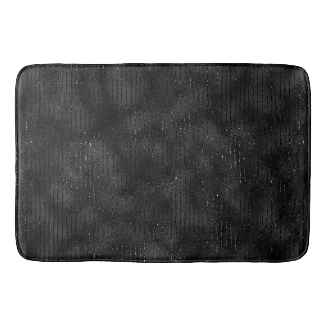 Black and glitter stripes pattern bath mat (Front)