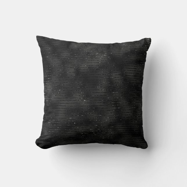Black and glitter stripes pattern cushion (Front)