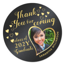 Black and Gold 2025 Graduation Thank You Favours 