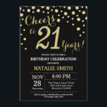 Black and Gold 21st Birthday Diamond Invitation<br><div class="desc">21st Birthday Invitation with Black and Gold Glitter Diamond Background. Gold Confetti. Adult Birthday. Male Men or Women Birthday. For further customisation,  please click the "Customise it" button and use our design tool to modify this template.</div>