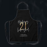 Black and gold 21st birthday modern script stylish apron<br><div class="desc">Modern black and gold 21st birthday gift. Part of a elegant stylish collection</div>