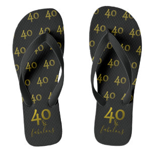 Black And Gold 40 & Fabulous Thongs