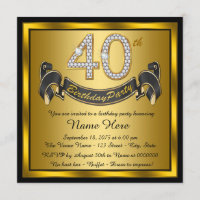 Black and Gold 40th Birthday Party