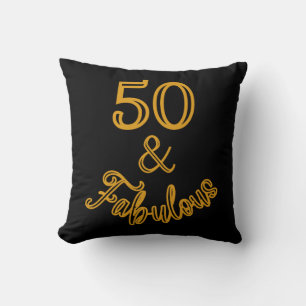 Black and Gold 50 and Fabulous Cushion