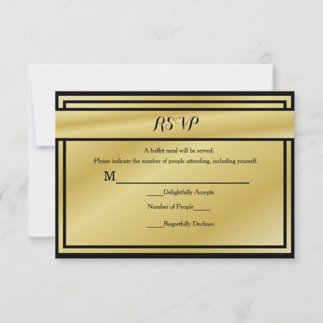 Black And Gold 50th Anniversary RSVP for Buffet (Front)