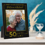 Black And Gold 50th Wedding Anniversary Photo Plaque<br><div class="desc">Classy 50th gold anniversary plaque to personalise with photo and names.</div>