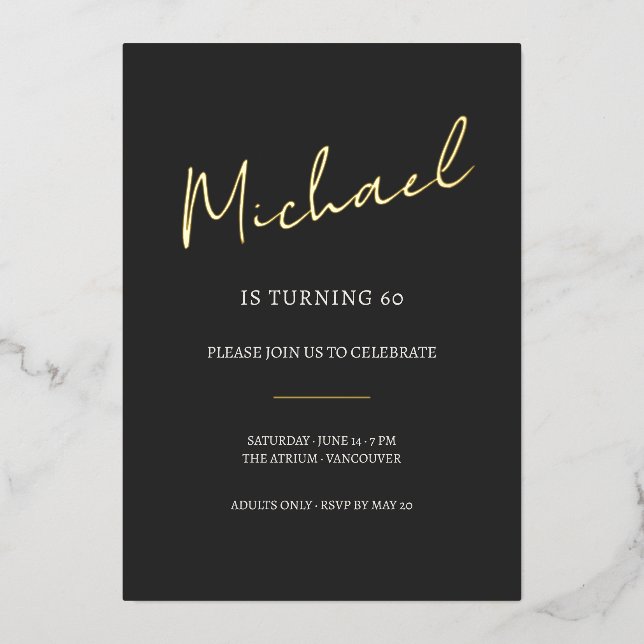 Black and Gold 60th Birthday Celebration (Front)