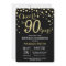 Black and Gold 90th Birthday Diamond Invitation