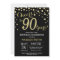 Black and Gold 90th Birthday Diamond Invitation