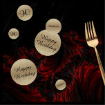 Black and Gold 90th Birthday Table Decoration Confetti<br><div class="desc">What a festive addition to your 90th BirthdayParty tables! Elegant trendy Black and Gold Table Confetti personalised with name,  event,  and greeting! Gold background is a faux textured design. All Rights Reserved © 2019 Alan & Marcia Socolik.</div>