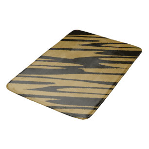 Black and Gold abstract Bath Mat