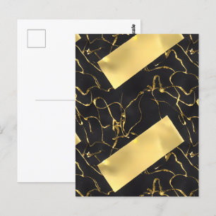 Black and Gold Abstract Pattern Postcard