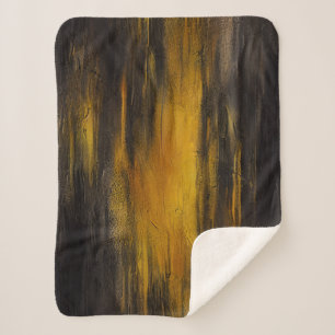 Black and Gold Abstract Pattern  Sherpa Blanket