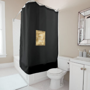Black and Gold Add Logo Elegant Luxury Shower Curtain