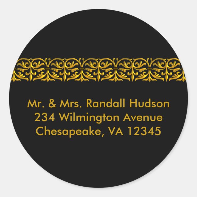 Black and Gold Address Label (Front)