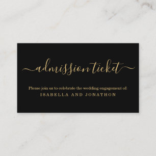 Black and Gold Admission Ticket Enclosure Card