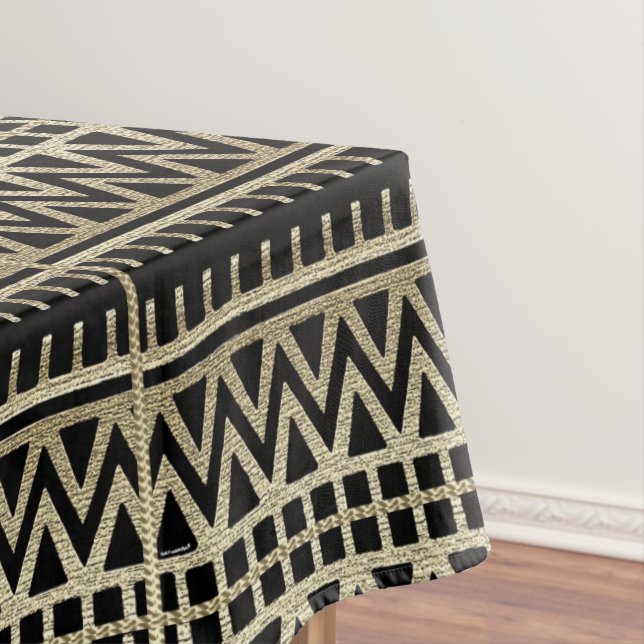 Black and Gold African Mud Cloth Print (In Situ)