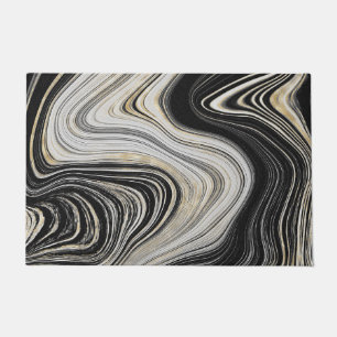 Black and Gold Agate Design Doormat