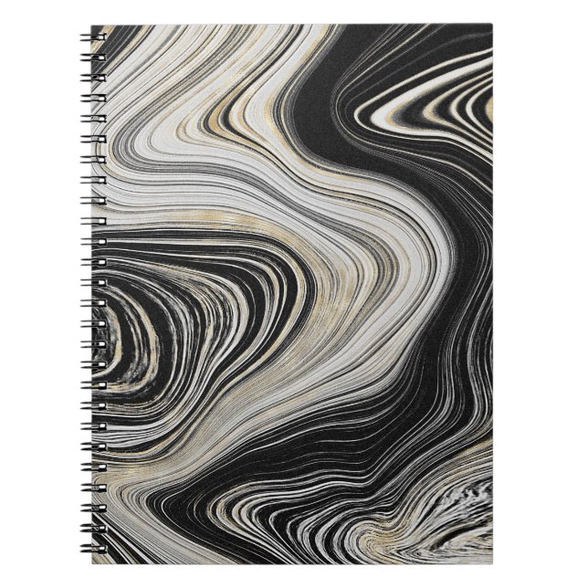 Black and Gold Agate Design  Notebook (Front)