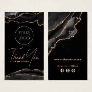 Black and gold agate package insert