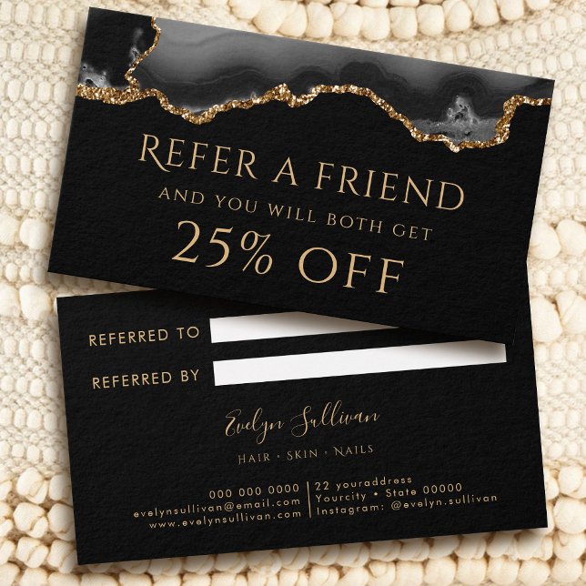 black and gold agate Referral Card (Creator Uploaded)