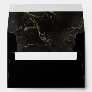 Black and Gold Agate return address Envelope