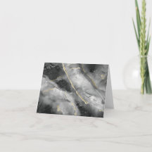 Black And Gold Alcohol Ink Note Cards