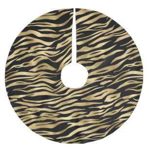 Black and gold animal abstract # 1 brushed polyester tree skirt