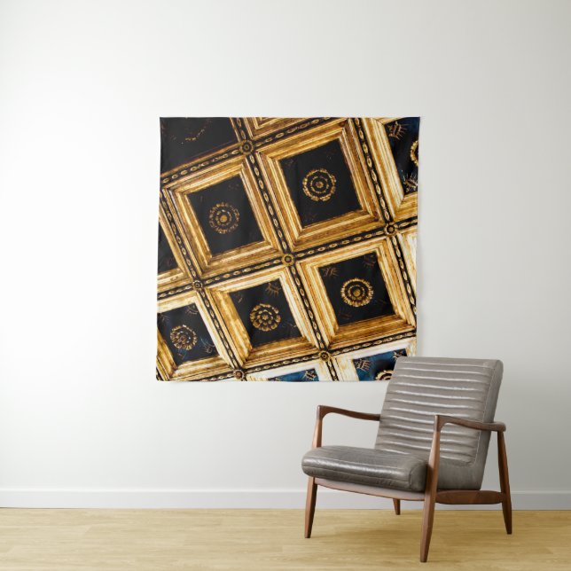 Black and Gold Architecture  Tapestry (In Situ)