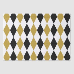 Black And Gold Argyle Tissue Paper